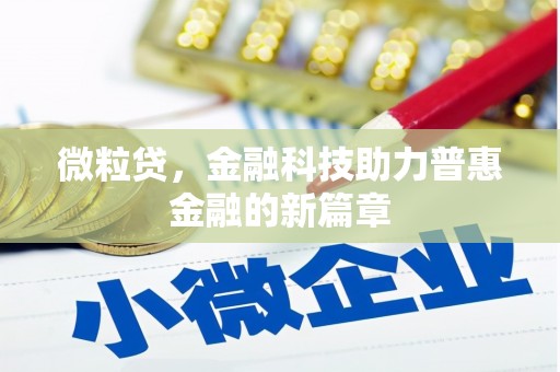 顺庆微粒贷，金融科技助力普惠金融的新篇章
