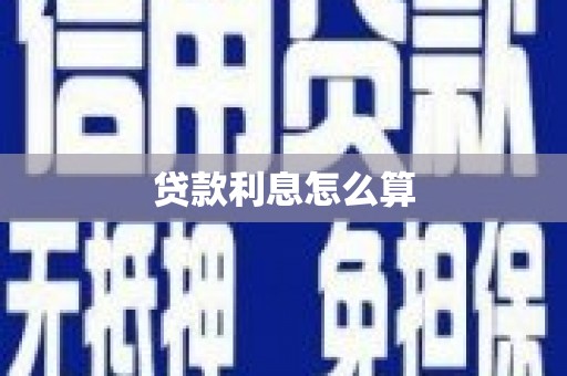 顺庆贷款利息怎么算