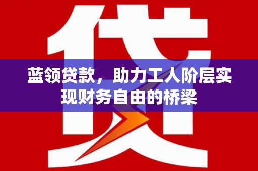 顺庆蓝领贷款，助力工人阶层实现财务自由的桥梁