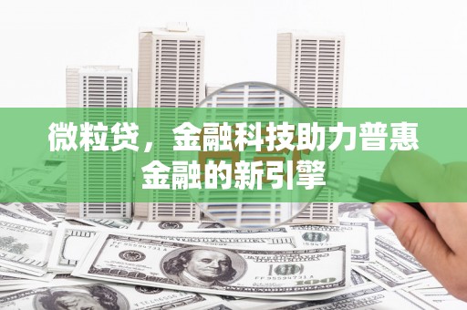 顺庆微粒贷，金融科技助力普惠金融的新引擎