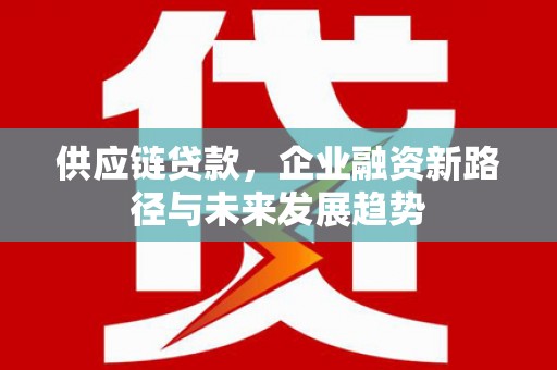 顺庆供应链贷款，企业融资新路径与未来发展趋势