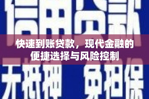 顺庆快速到账贷款，现代金融的便捷选择与风险控制