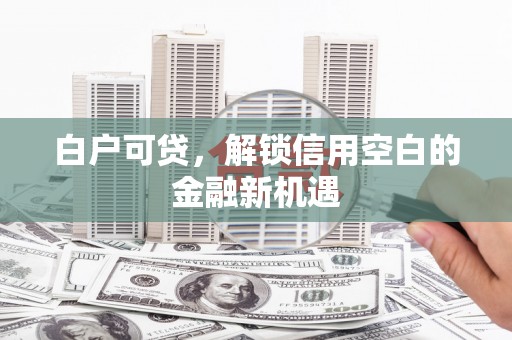 顺庆白户可贷，解锁信用空白的金融新机遇