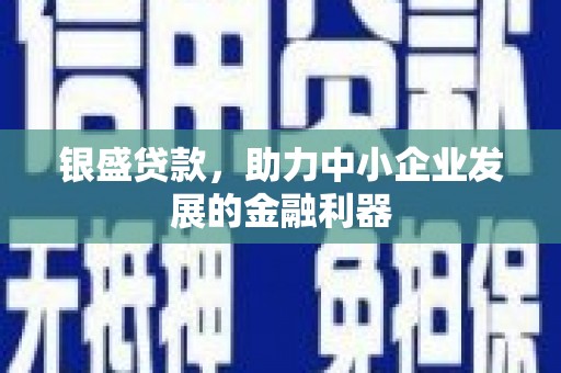 顺庆银盛贷款，助力中小企业发展的金融利器