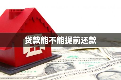 顺庆贷款能不能提前还款