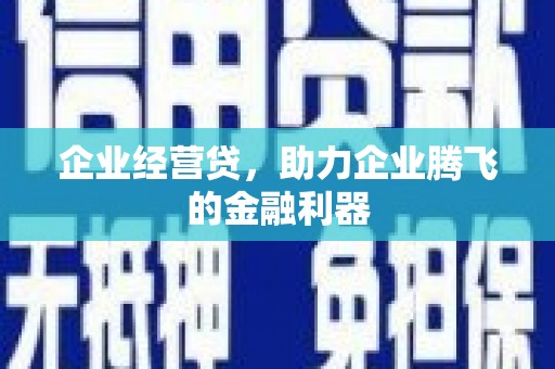 顺庆企业经营贷，助力企业腾飞的金融利器