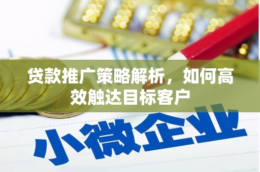 顺庆贷款推广策略解析，如何高效触达目标客户
