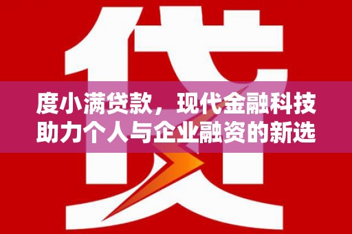 顺庆度小满贷款，现代金融科技助力个人与企业融资的新选择