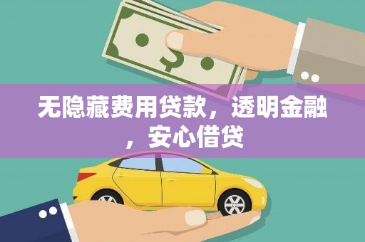 顺庆无隐藏费用贷款，透明金融，安心借贷