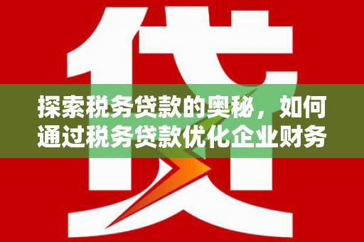 顺庆探索税务贷款的奥秘，如何通过税务贷款优化企业财务