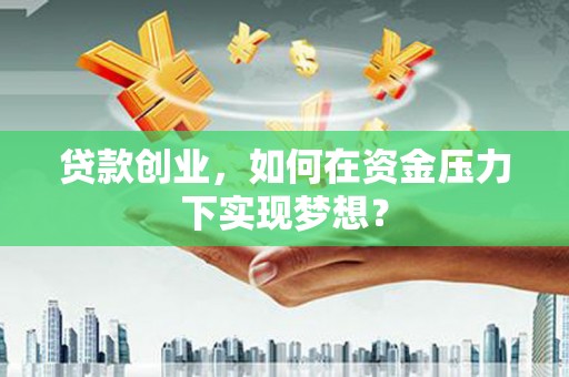 顺庆贷款创业，如何在资金压力下实现梦想？