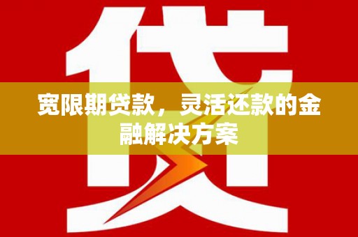 顺庆宽限期贷款，灵活还款的金融解决方案